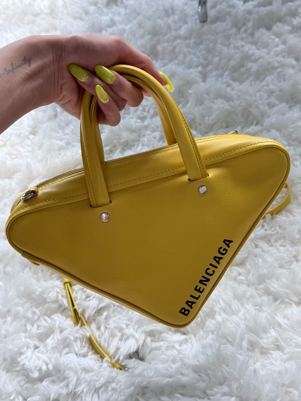 Balenciaga Triangle Duffle Bag XS in Yellow